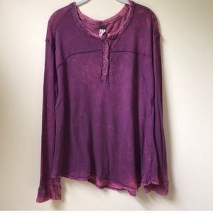 Free people distressed henley top